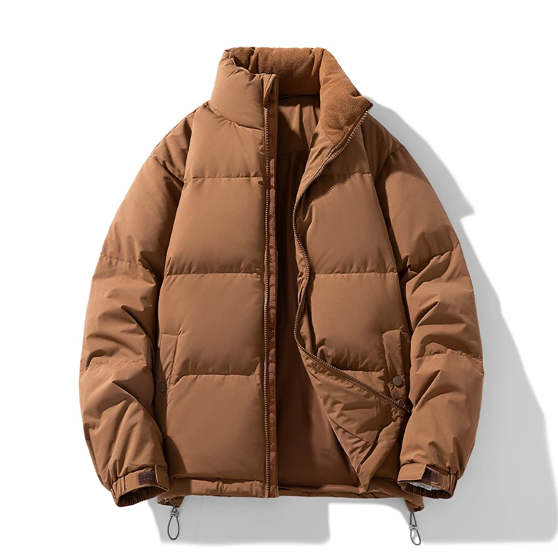 Men's Thickened Winter Puffer Jacket Stand Collar Bread Style New National Standard Casual Down Jacket for Couples