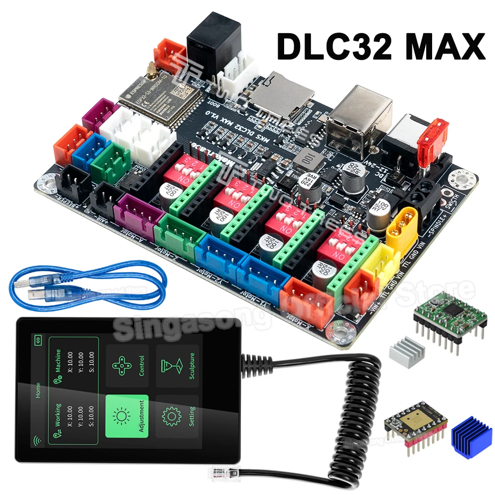 Makerbase-MKS DLC32 Maxレーザー彫刻機マザーボード,4軸コントローラー,CNC木工用,彫刻部品,アップグレードボード