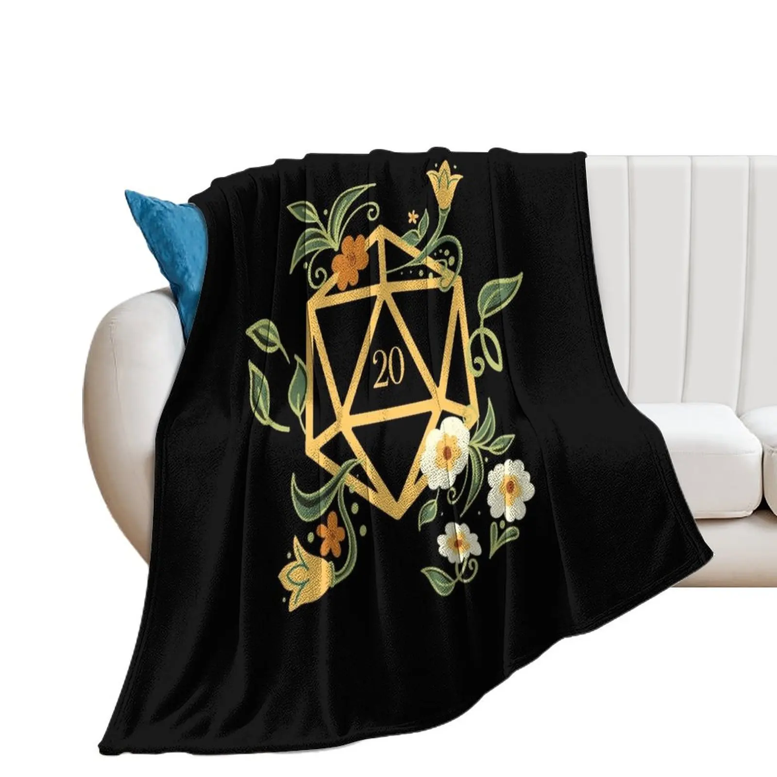 

Plant Lovers Polyhedral D20 Dice Tabletop RPG Throw Blanket Moving Thermals For Travel Extra Large Throw Blankets