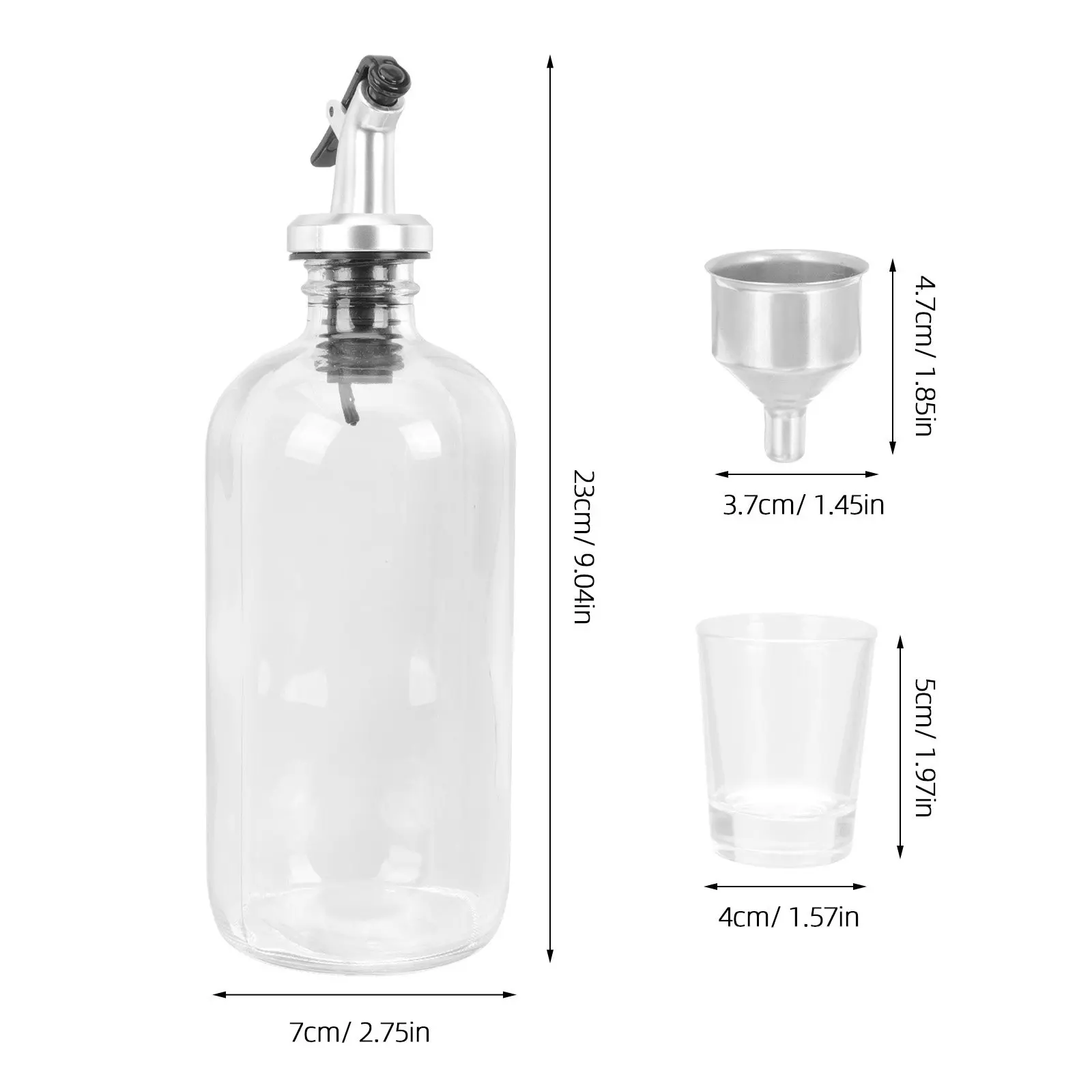 1Set Mouthwash Dispenser Set Glass Mouth Wash Dispenser Kit Bathroom Supplies Refillable Glass Bottle Mouthwash Cup Funnel Home