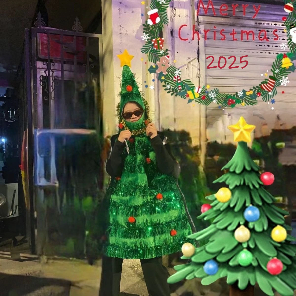 Women Christmas Cosplay Costume Adorable Green Christmas Tree Outfit Set Festive Holiday Party Wear Cute Xmas Clothing In Stock