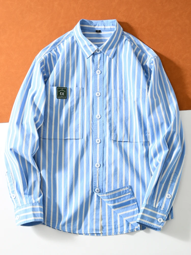

Washed Pure Cotton Long Sleeve Shirt Men's Spring Summer Thin Simple Match Commuting Shirt Male Standard Fit Long Armors