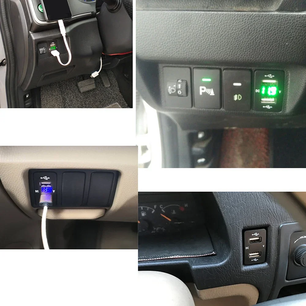 Модификация автомобиля 4,2 А двойной Usb Honda/с дисплеем вольтметра предназначенная для зарядки 12 В