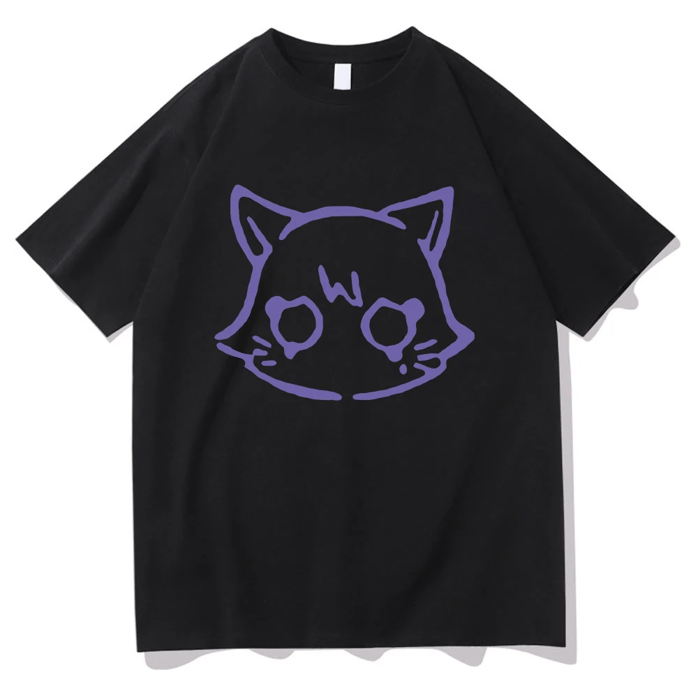 Genshin Impact Scaramouche Cat T Shirt Cute Anime Fashion Men/Women Aesthetic Wanderer T-Shirt Unisex High Quality Cotton Tees