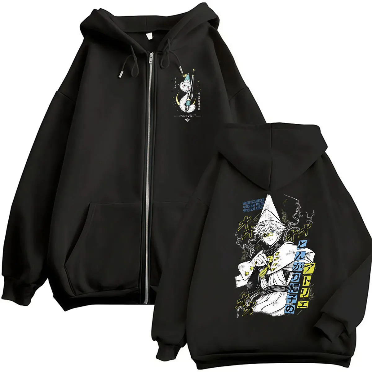 Anime Qifrey Witch Hat Atelier Zipper Hoodie Men's Women Fashion Clothing Pullover Sweatshirt Vintage Long Sleeve Jacket Hoodies