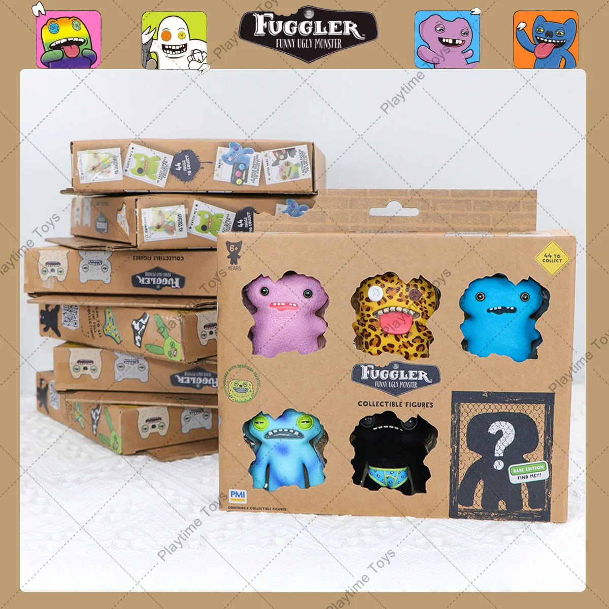 Fuggler Brzydkie Potwory 100% Oryginalne 6 Sztuk Blind Box Śmieszne Potwory z Zębami Zestaw Modeli Zabawek 6,5-8cm Figurka Niespodzianka Ozdoba Prezenty