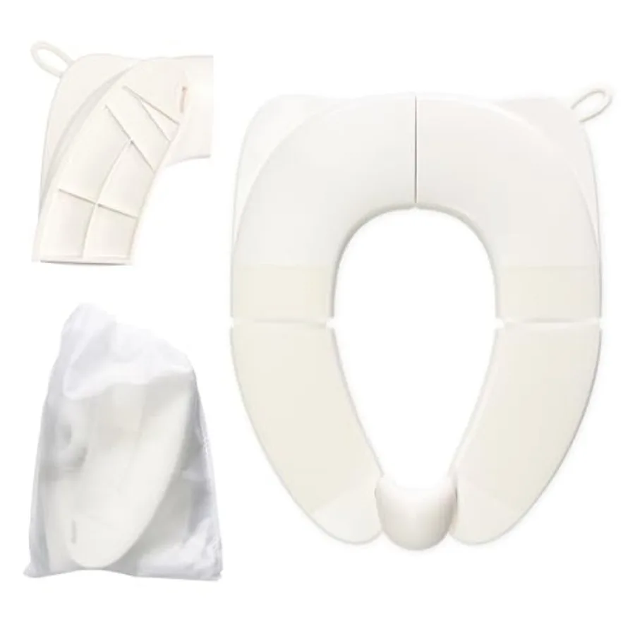 

Foldable Toilet Seat with Storage Bag - Training Urine Anti-Slip Toilet Seat Cover with Splash Guard for Toddlers, Portable and