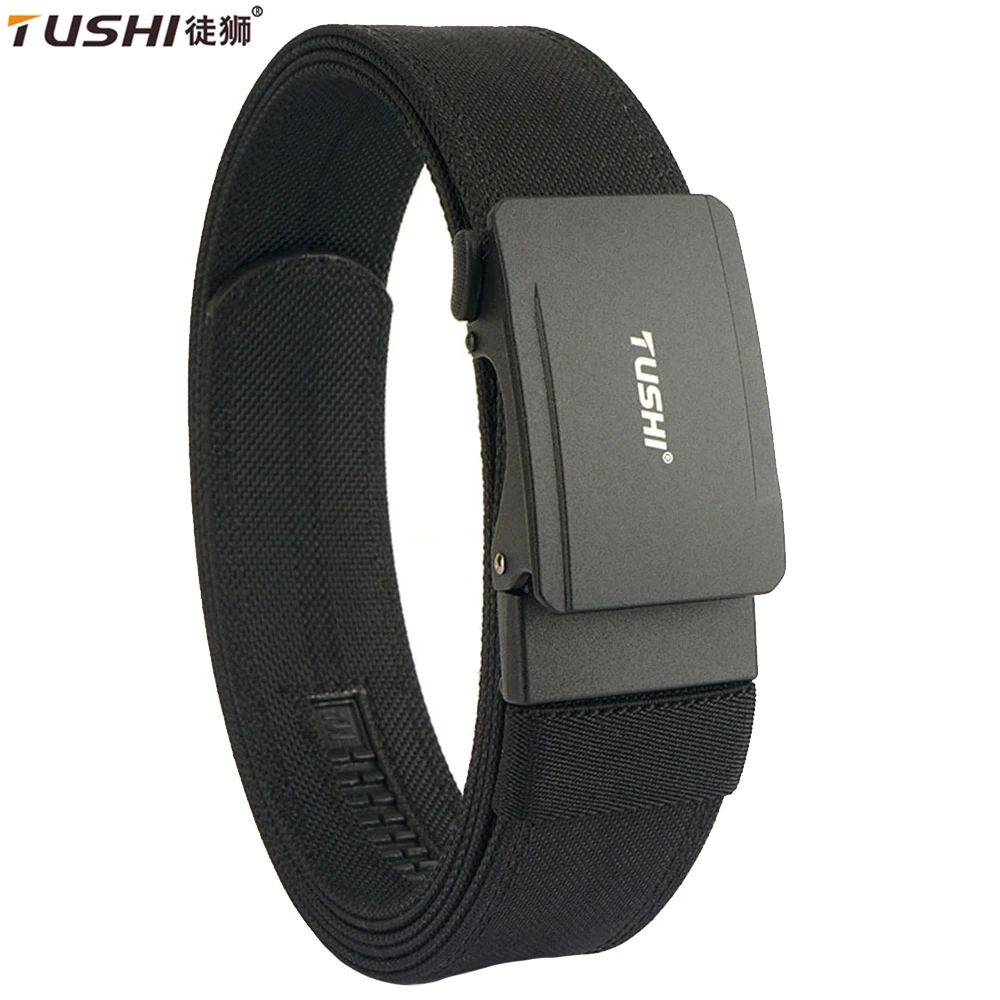 TUSHI Belt Hard Tactical Belt for Men Metal Automatic Buckle IPSC Gun Belt Military Belt Nylon Outdoor EDC Sports Girdle Male