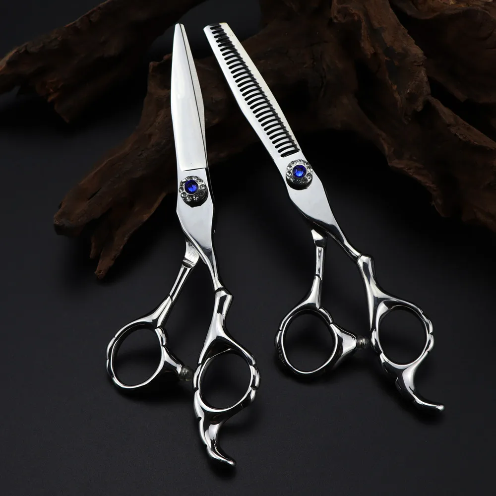 

Professional JP 440c steel 6 '' scissor Silver hair scissors haircut thinning barber makas cutting shears hairdressing scissors