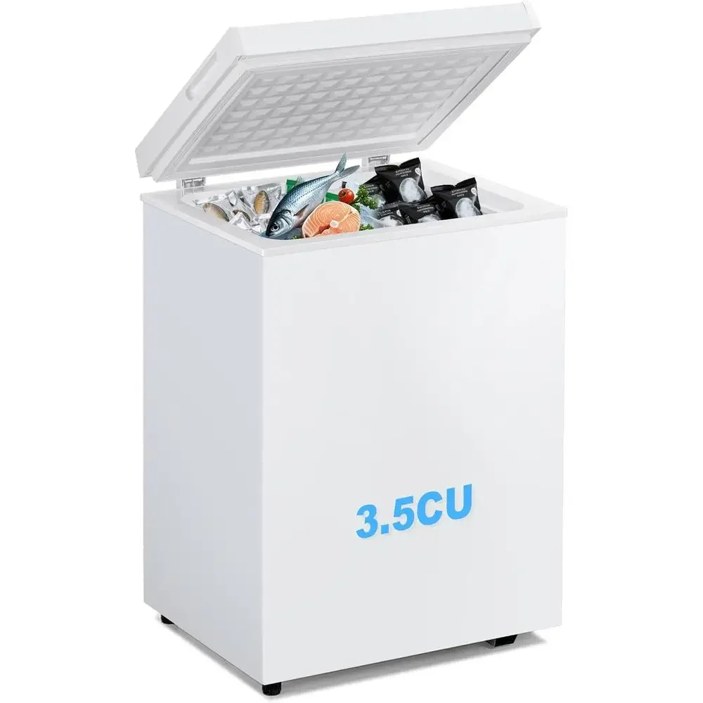 35 Cu. Ft. Chest Freezer, Deep Freezer with 78L Capacity, Compact Model, Adjustable Shelving and Removable Basket, Upright Mini