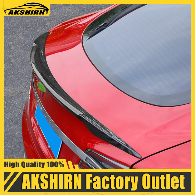 

Car Styling For Tesla Model S 4 Door Sedan 2012 2013 2014 2015 2016 Auto Carbon Fiber Rear Boot Trunk Wing Lip Spoiler