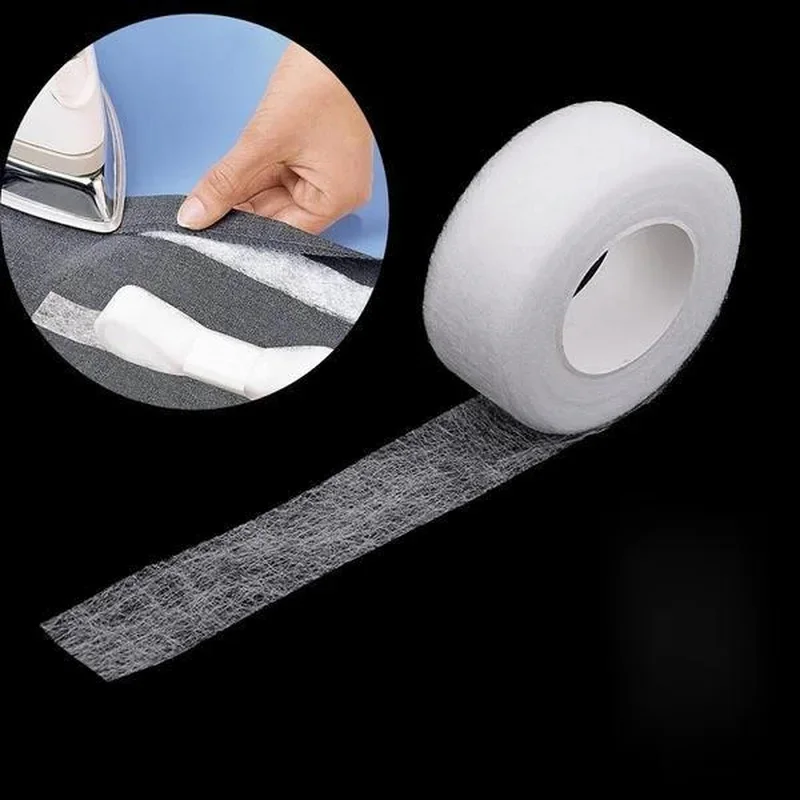 1 Roll White Double Sided Sewing Accessory Adhesive Tape Cloth Apparel Fusible Interlining Fabric