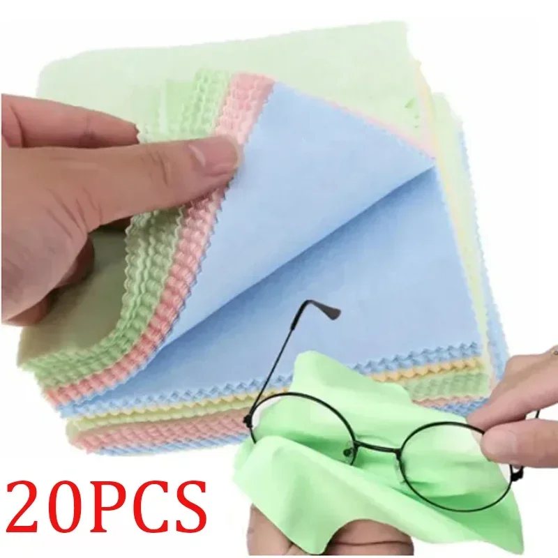 20Pcs Soft Chamois Glasses Cleaner Eyeglasses Microfiber Clean Cloth For Lens Phone Screen Cleaning Wipes Cleaner limpia lentes