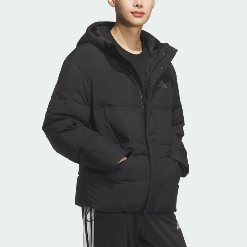 Adidas LINEAR Men's Casual Hooded Sports Durable Down Jacket KQ5519