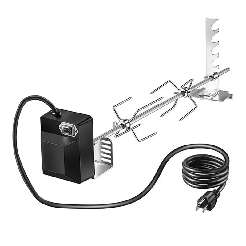 LLCS-Portable Electric Grill - Deluxe Motorized Gas Grill With Rotisserie Spit, BBQ Tools & Supplies Set For Home