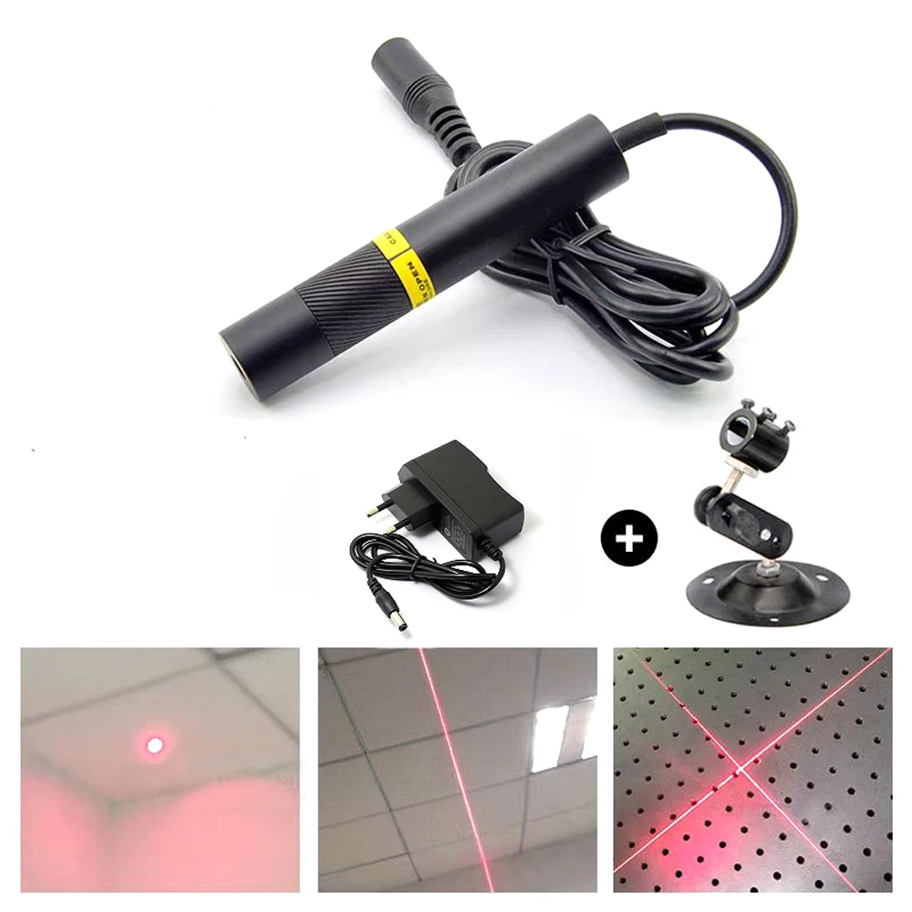 

16x88mm 648nm Indoor Locator Dot Line Cross Laser Marking Instrument with Mount Heatsink with Adapter