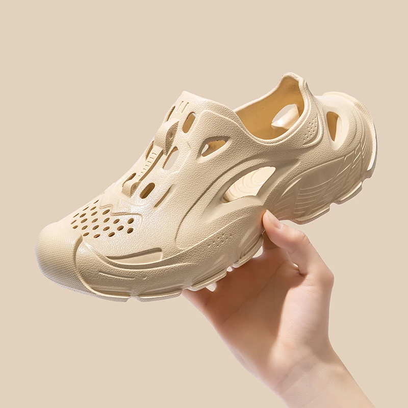 

Суперстильные пляжные сандалии с удобной толстой подошвой из ЭВА, нескользящие уличные шлепанцы, модные слайды в повседневном стиле