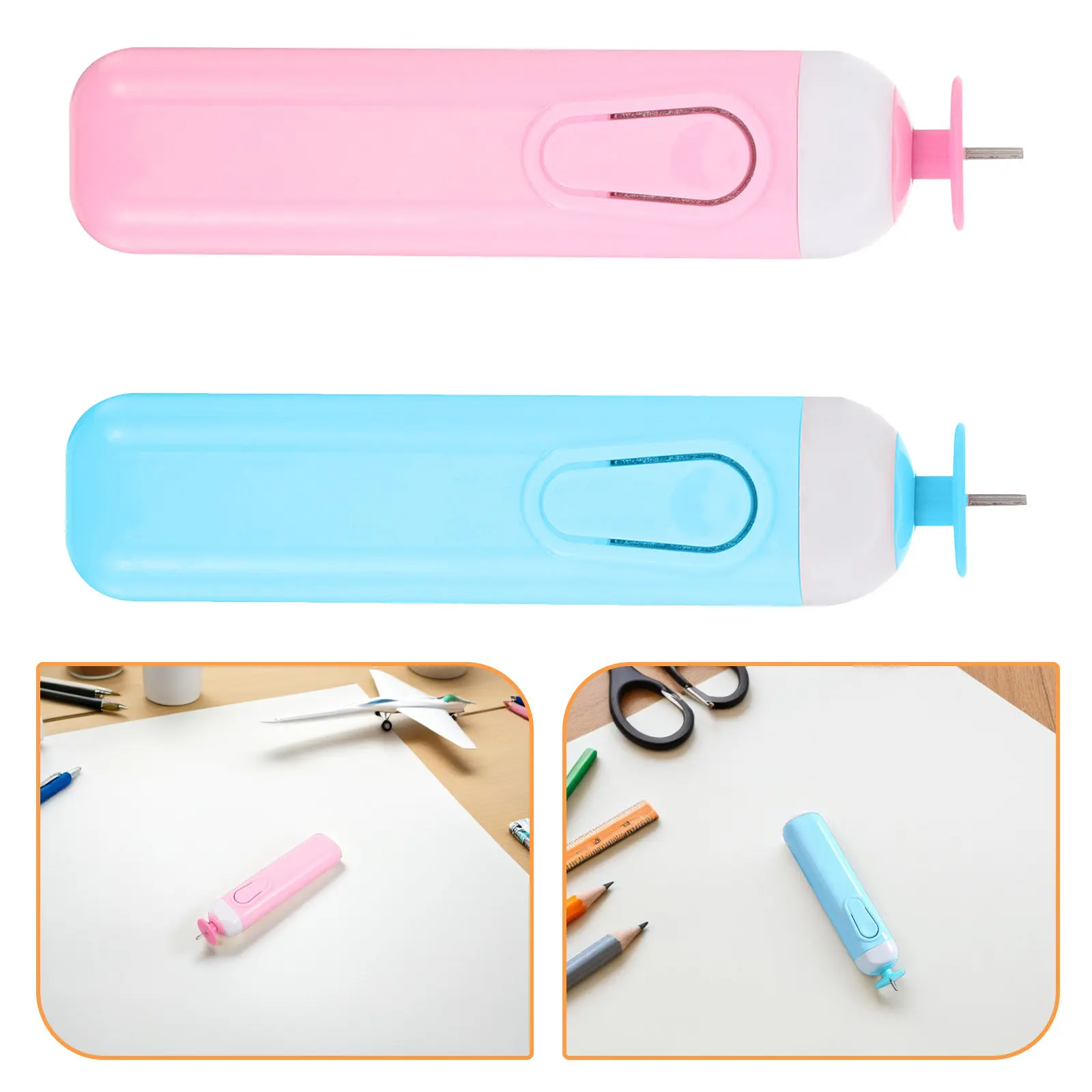 2Pcs Electric Quilling Pen Tool Set Precision Slotted Design Automatic Paper Rolling Tool for DIY Paper Craft Projects Quilling