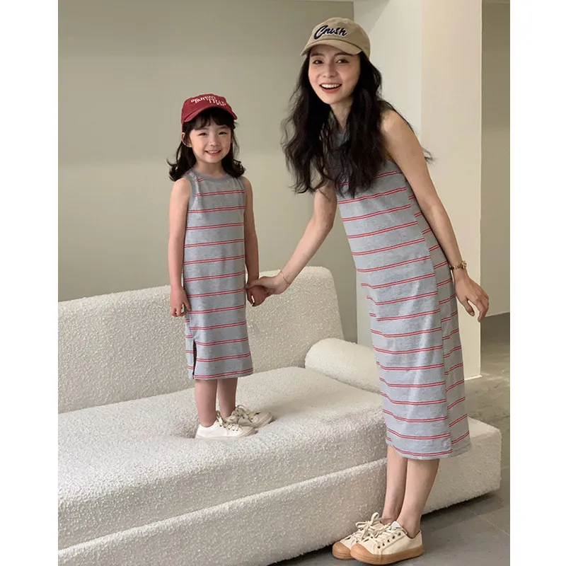 

Mom and Child Matching Clothes Twins Brother and Sister Look Mother and Daughter Dress Korean Fashion Mammy and Son Clothing