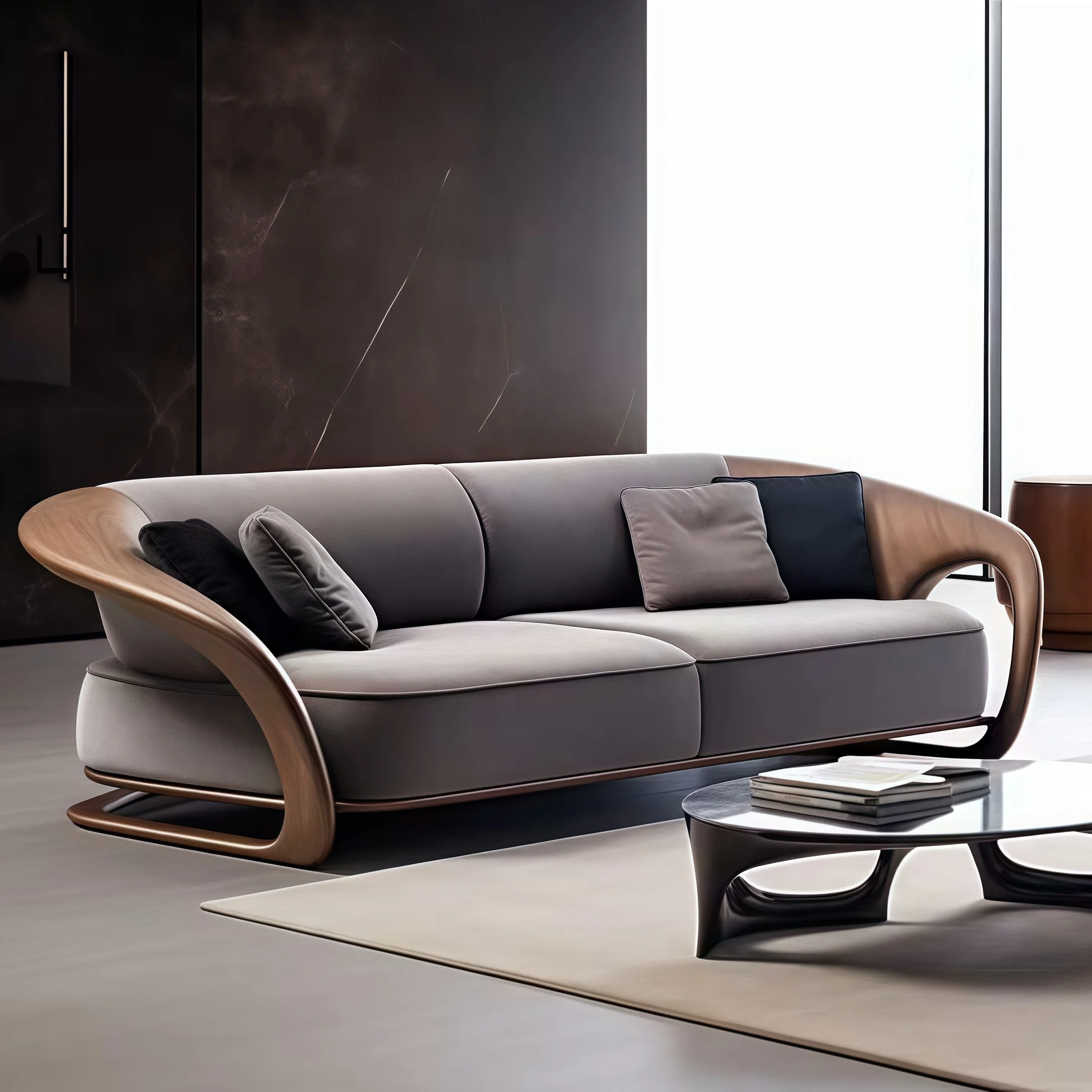 

Диван из орехового дерева, 3-местный диван, диван для гостиной, квартиры, 86 дюймов, диван с подушкой из массива дерева