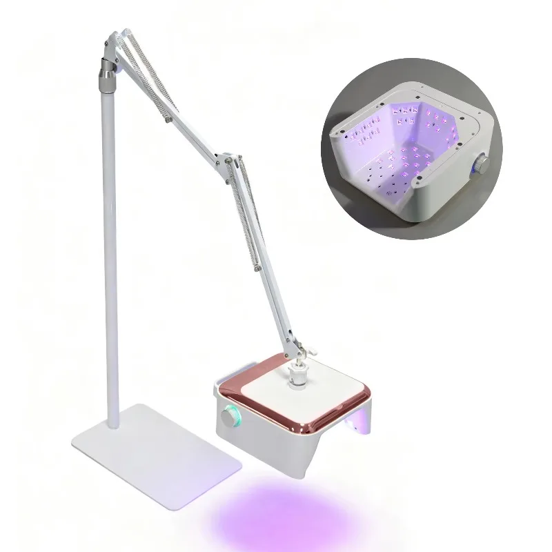 Cordless UV Light Emitting Diode Foot Light 360 Rotatable Adjustable Stool Wireless Floor Manicure Pedicure Light