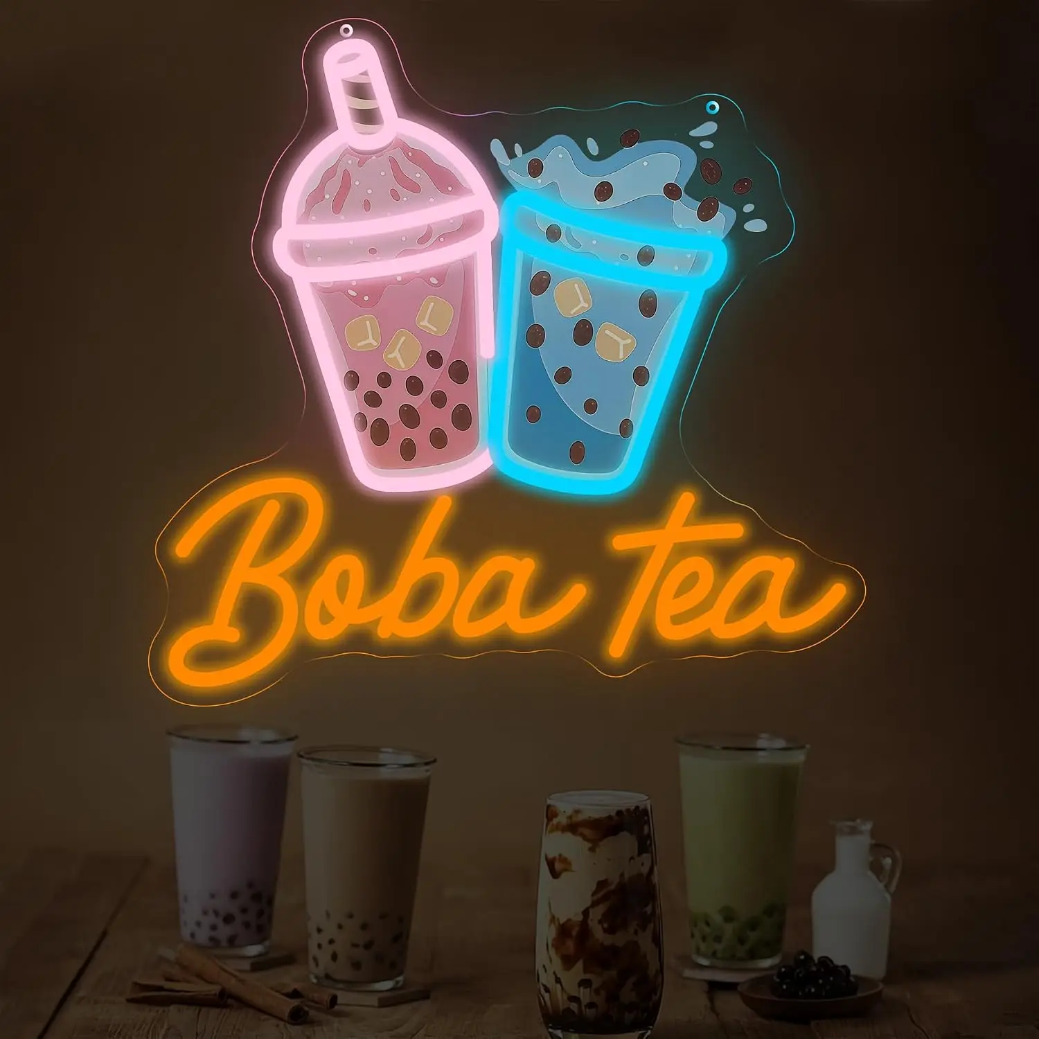 Boba Tea LED Neon Sign USB Powered Bubble Tea Neon Light for Milk Tea Shop Room Bedroom Business Wall Decor Christmas Gift