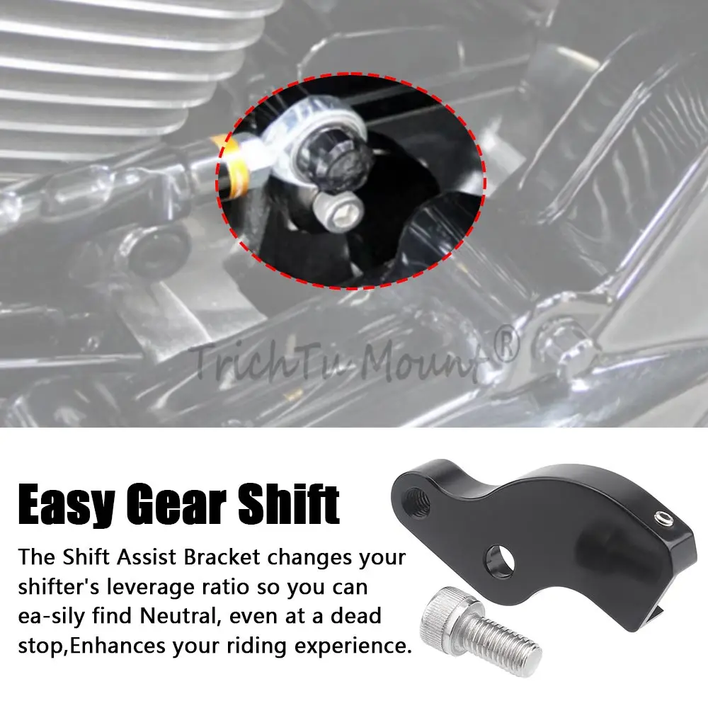 Motorcycle Shift Assist Bracket Gear Shifter Neutral Support Kit For Harley Road King Electra Glide Softail Fat Boy FLDE FLHC