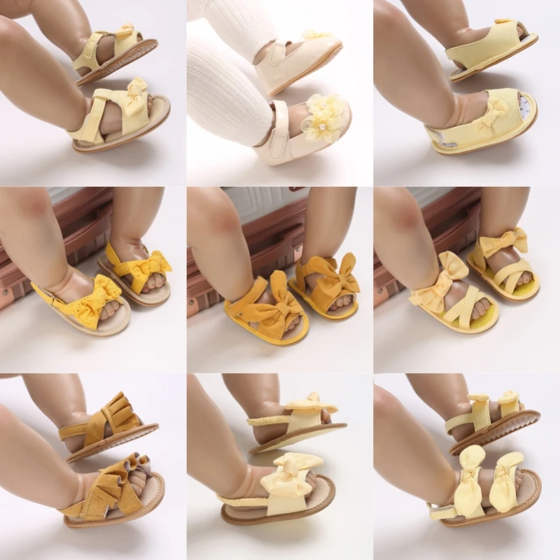 

Spring and Autumn Yellow Countryside Style Sandals 0-12 Months Baby Soft Bottom Non slip Sneakers
