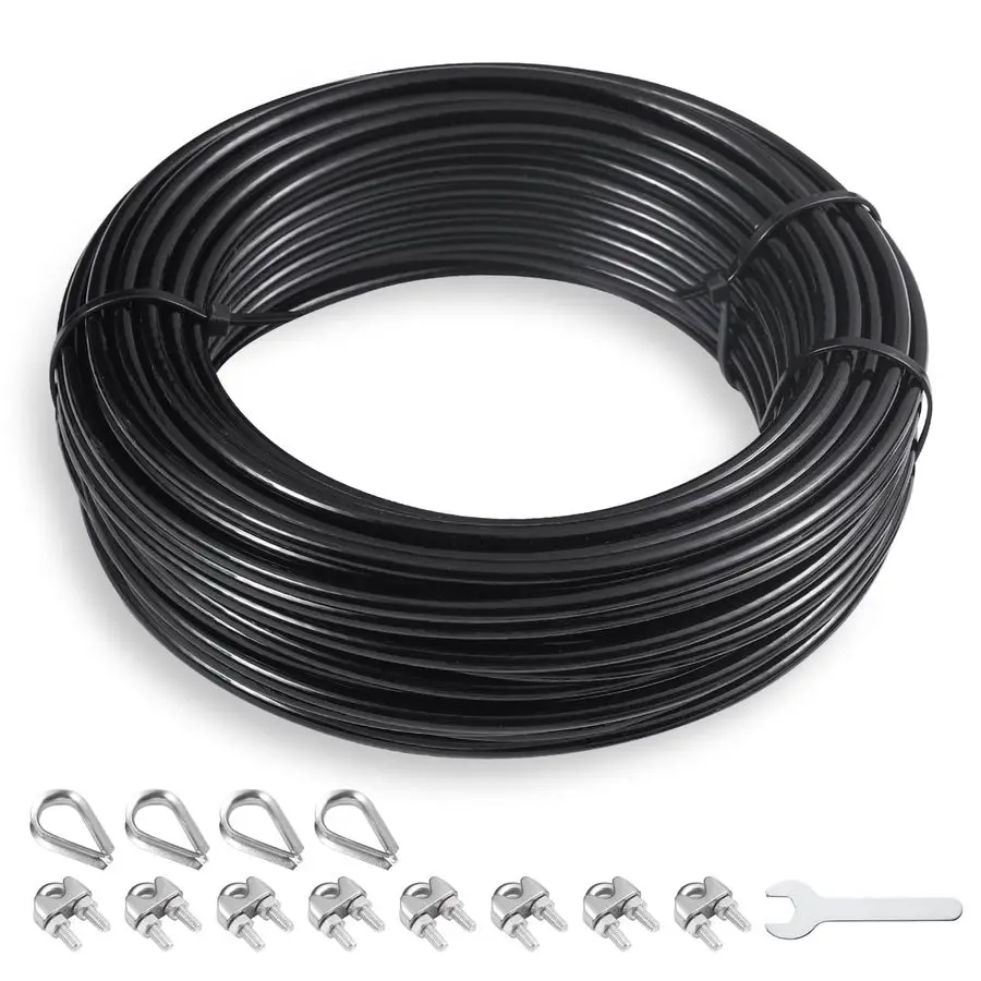 Cable de Repuesto para Máquina de Poleas, Cable para Gimnasio en Casa, Longitud del Cable de Acero 32.8, 65.6, 98.4 Pies para Levantamiento de Pesas