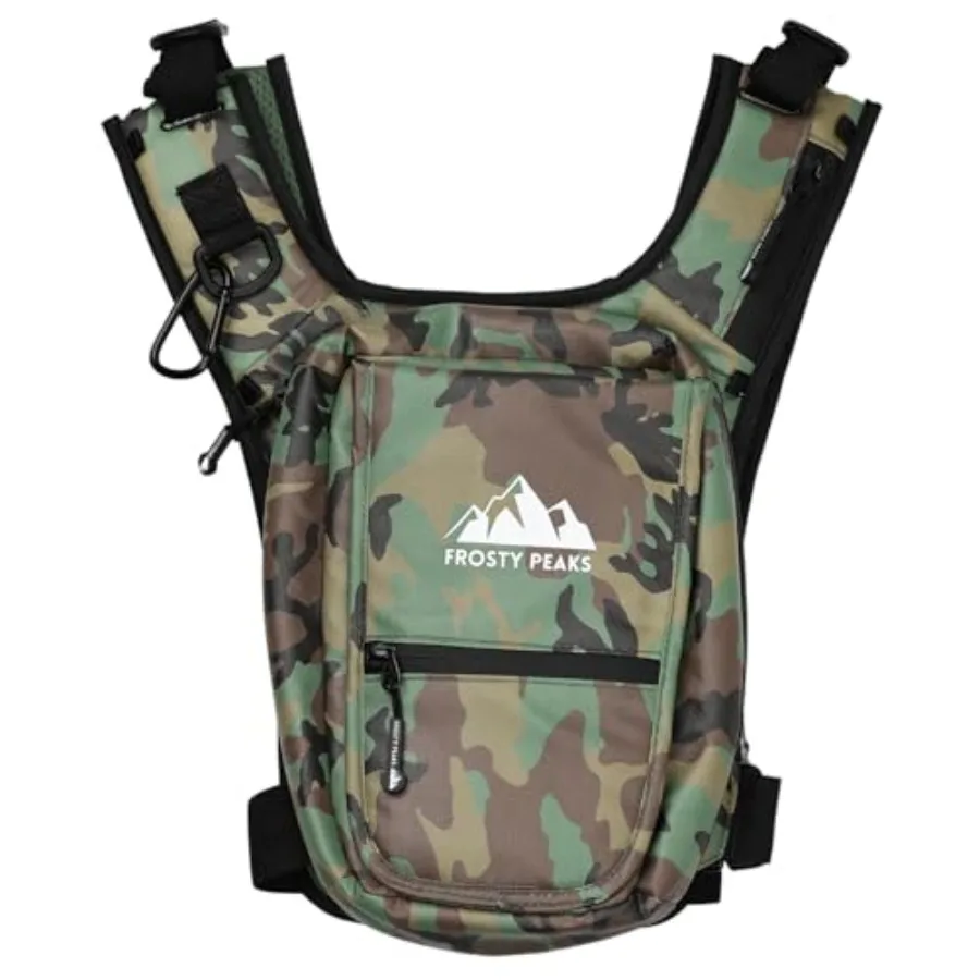 

Chest Pack for Hiking Skiing Running and Travel Minimalist Chest Rig Bag with Easy-Access Phone Pouch Dual-Access Pocket Card a