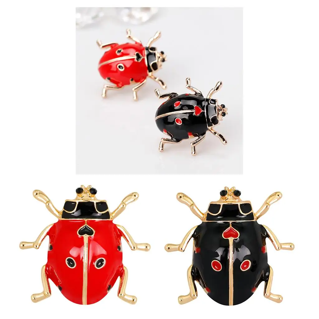 Beautiful enamel ladybug brooch, collar lapel pin, women accessories