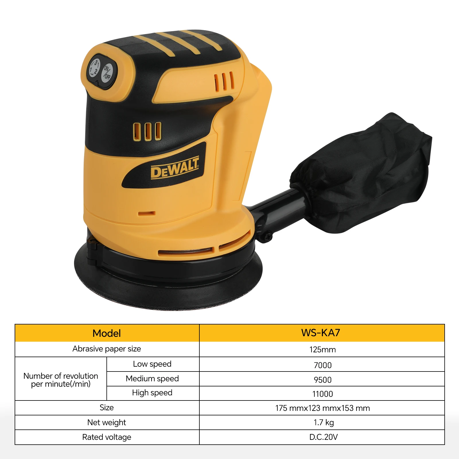 

Dewalt 20 В аккумулятор бесщеточный двигатель аккумуляторная шлифовальная машина для деревообработки металла воском полировальная шлифовальная машина