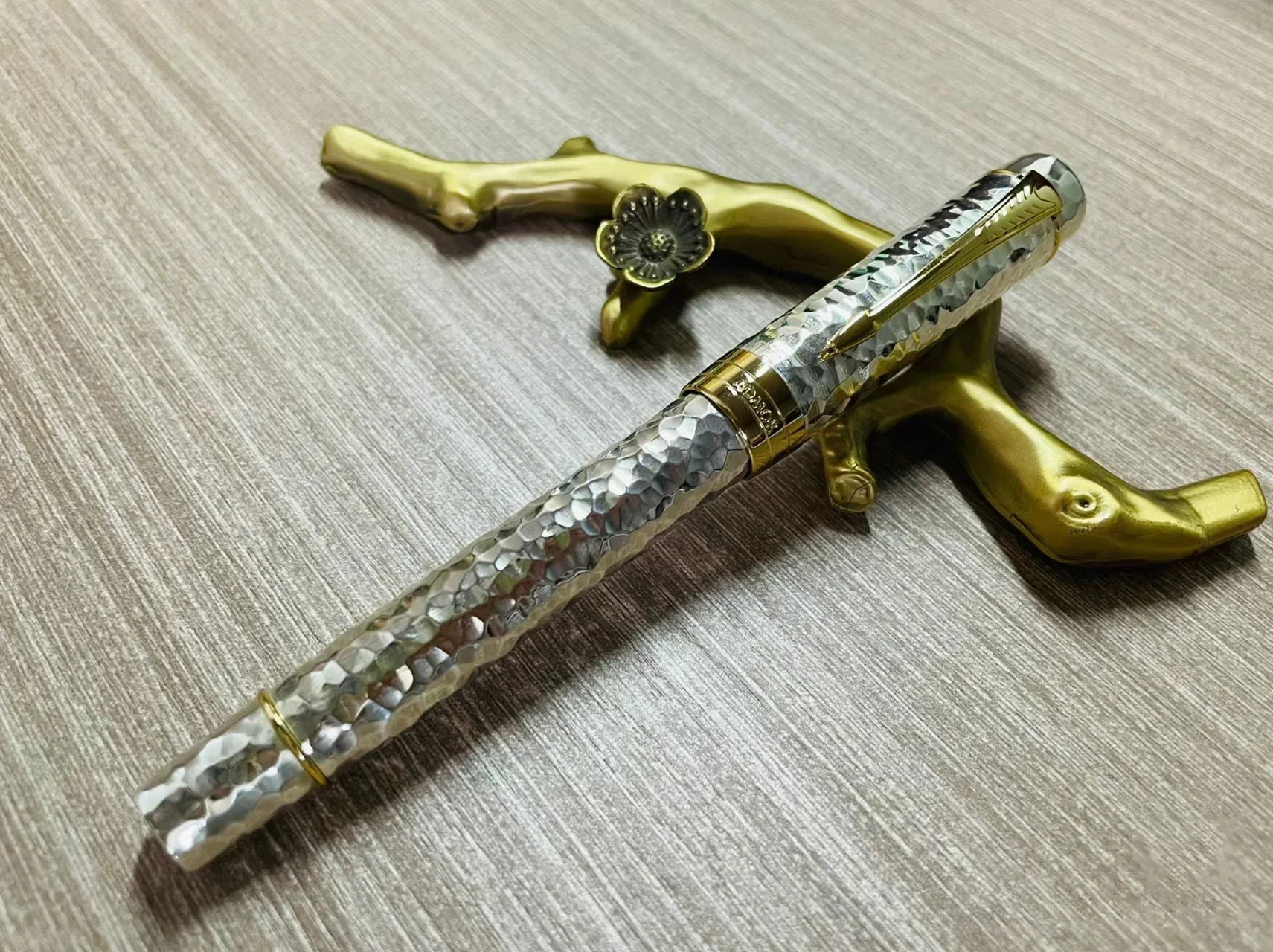 ADMOK Hammer Pattern 925 Sterling Silver Fountain Pen NO.6 Schmidt F/M Nib Ink Pen Mb Luxury Business Office Writing Smooth Gift