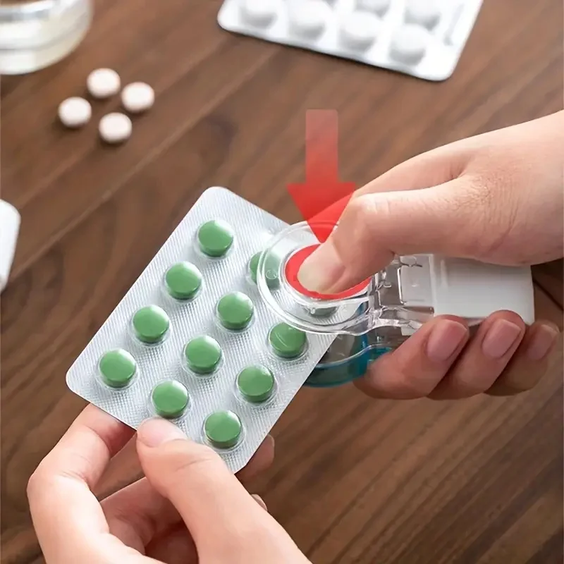 Portable Pill Dispenser & Splitter | Hygienic & Easy Medication Organizer for On-the-Go