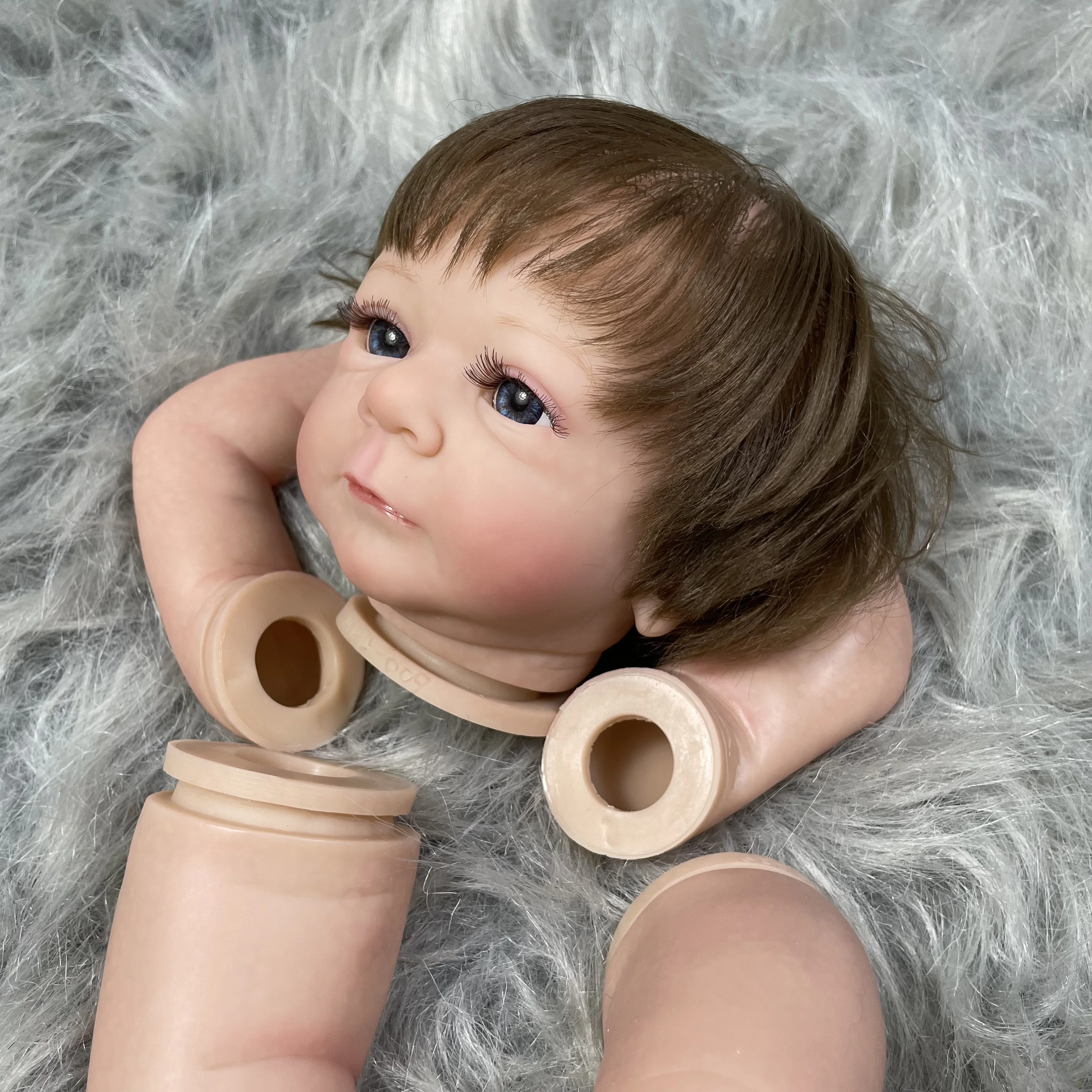 

19Inch Painted Reborn Doll Kit Felicia With Rooted Hair and Cloth Body Unassembled DIY Doll Parts Toy