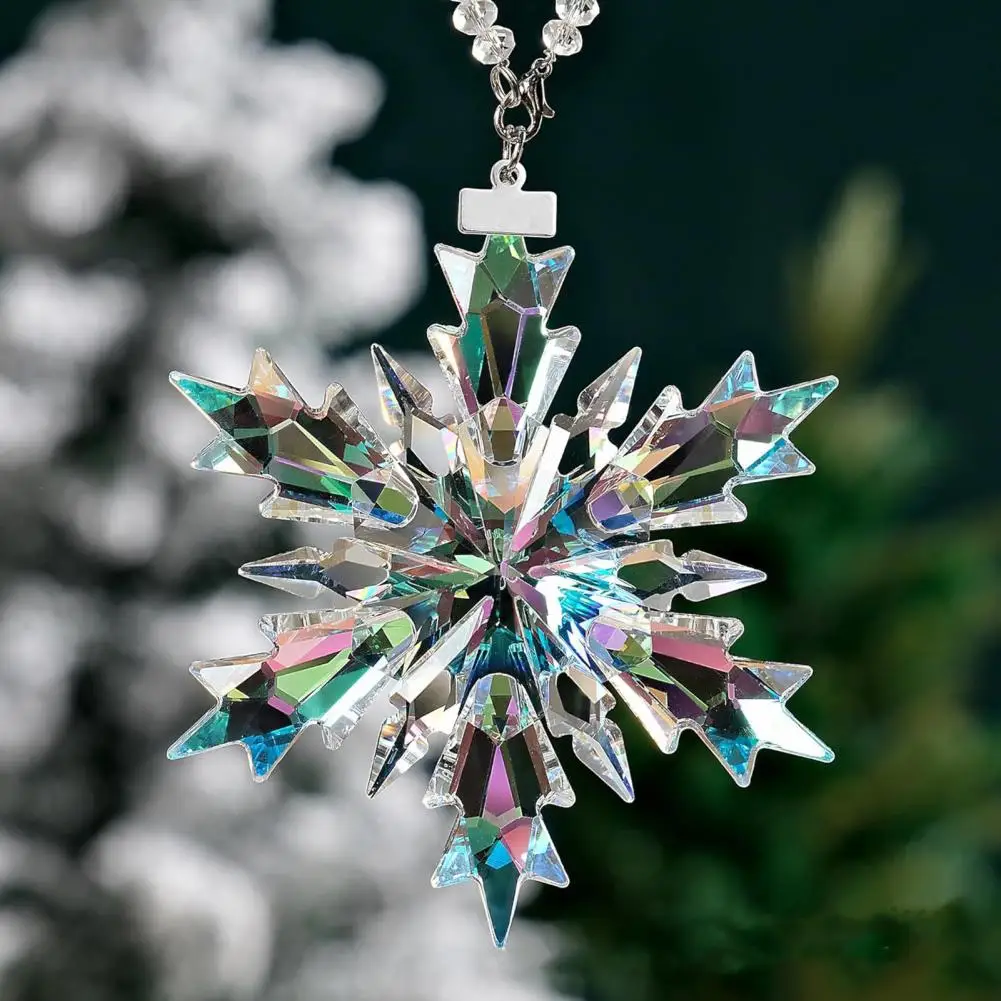 Shimmering Silver Finish Ornaments Christmas Ornaments 2024 Sparkling Crystal Snowflake Ornaments for Christmas Tree Women\'s