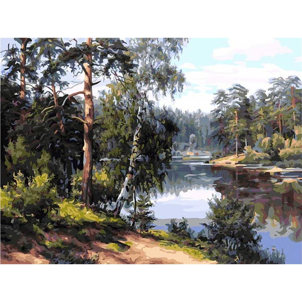 Landscape Printed 11CT Cross Stitch Kit DIY Embroidery DMC Threads Needlework Painting Craft Handmade Counted Wholesale  Adults