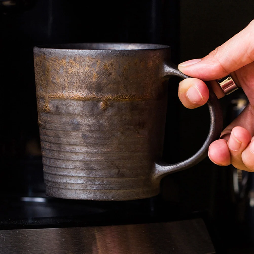 

Керамическая кружка для кофе 250 мл в ретро-стиле, чашка для воды для дома и офиса, портативная посуда для напитков, кружка для чая, сока, вина, легкая