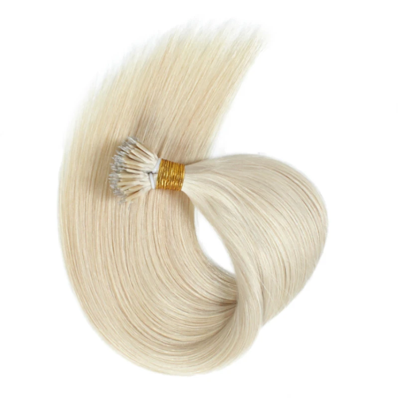 Extensões retas do cabelo humano, grânulos de Remy, extensão natural do cabelo, 0.8g, 1g, fios, 12 \