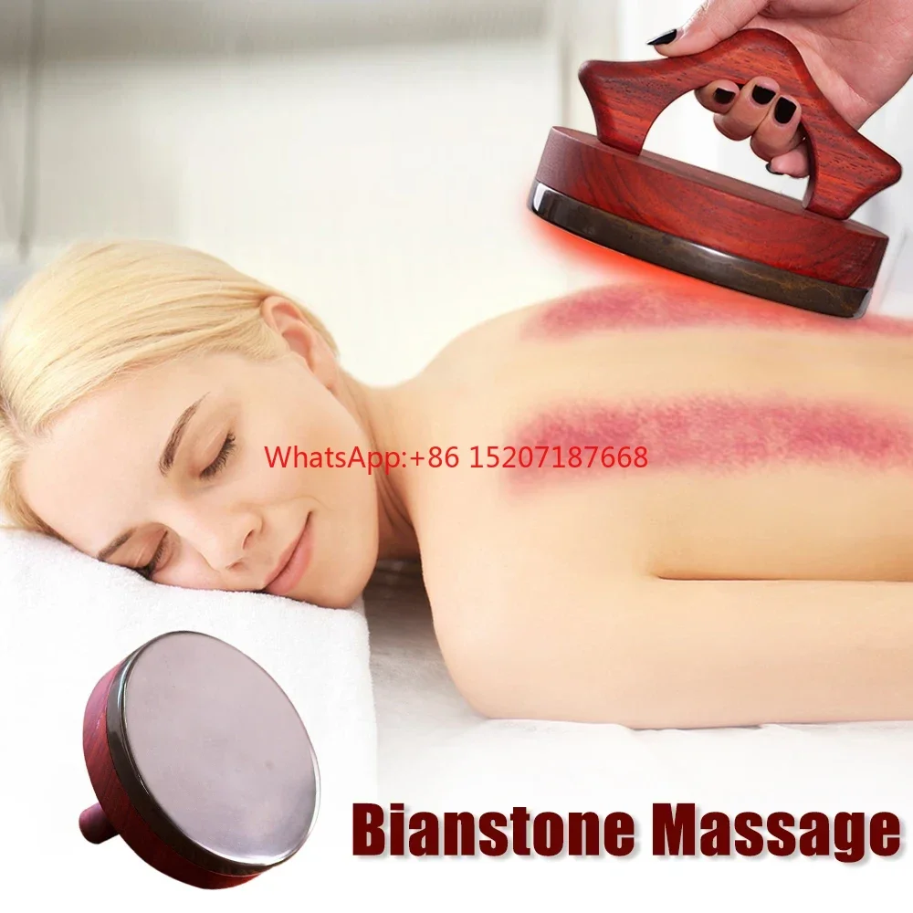 Energy Hot Stone Electric Gua Sha Massager Bian Stone Guasha Tool Skin Scraping Back Face Massage Body Warm Moxibustion Therapy