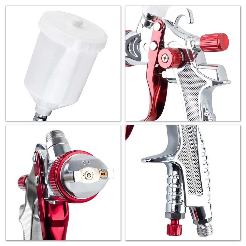 HVLP 에어 중력 스프레이 건, 1.3mm 노즐, 효율적인 분무, 조절 가능한 분사 폭, 자동차 수리용 공압 공구, 정밀 분사, 페인트 절약