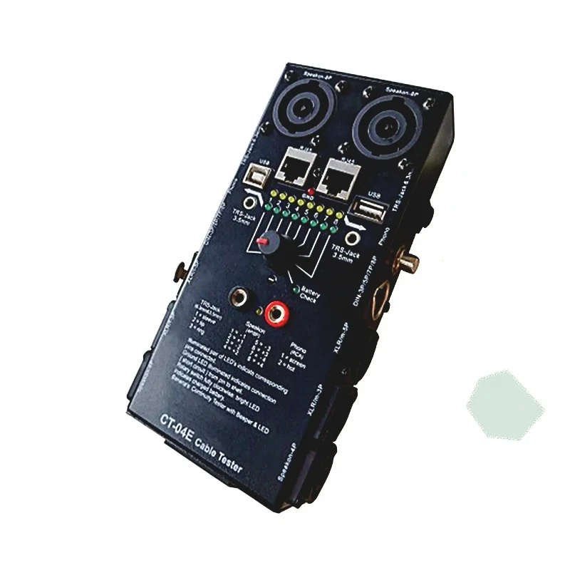 CT-04E Multi-Function Cable Tester Line Meter XLR Signal Line Meter Rj45 Cable Tester 8P Speakon Line Tester-DTB3