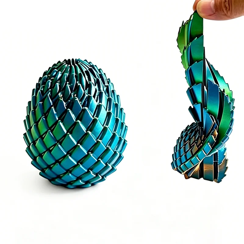 New 3D Printed Flexible Dragon Egg Toy Twistable Scaled Fidget Gadget Stress Relief Anti-Anxiety Decompression Gift For Adults