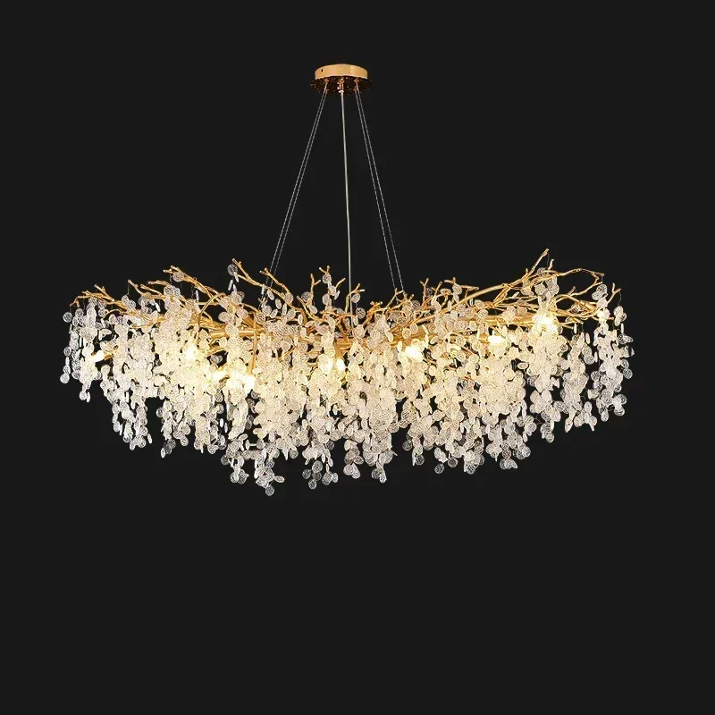 

Post-modern Light Luxury Living Room Dining Room Chandelier French Art Bedroom Hall Chandelier Light Luxury Crystal Chandelier