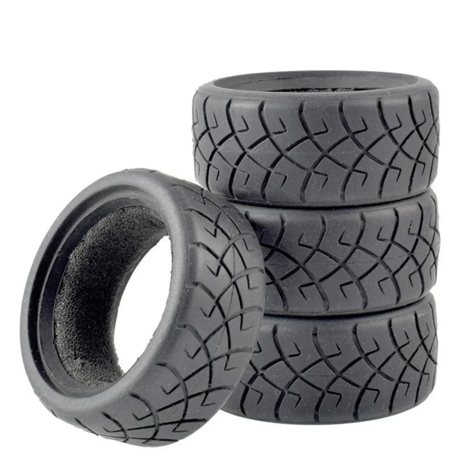 4 Stück weiche Reifen mit hohem Grip für 1/10 Tamiya M05/M06/M07 – Upgrade-Gummiräder für On-Road-RC-Tourenwagen