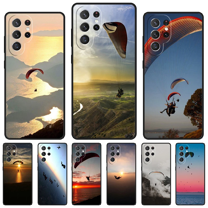 Paragliding Sport Paraglider phone case For Samsung Galaxy S24 S23 S22 Ultra Note 10 20 Plus S8 S9 S10 S20 S21 FE Cover