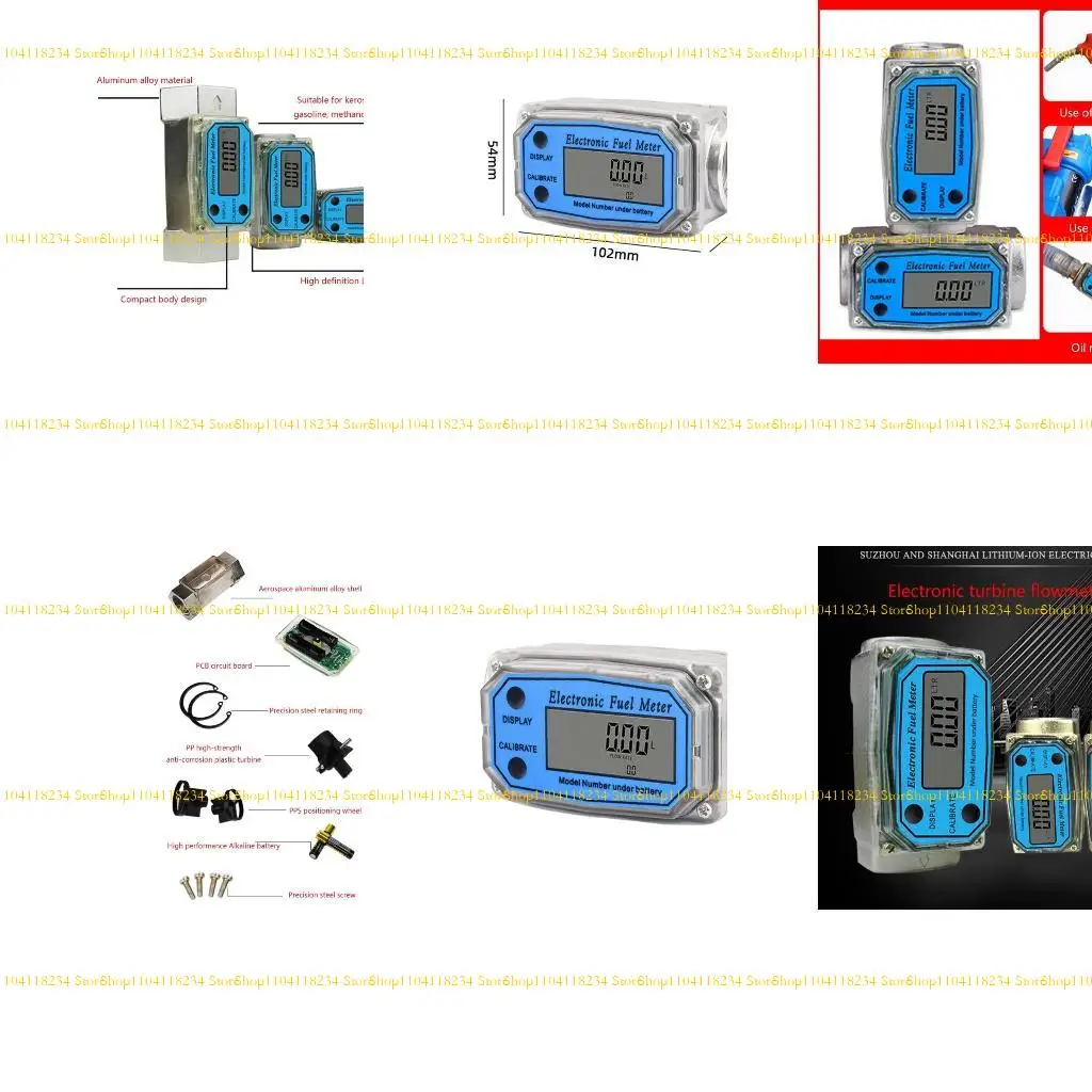 

P9FB 1inch Flow Meter Digital Flow Meter Fuel Flow Meter Pump Flow Meter with Anti-Interference Function Simple Installation
