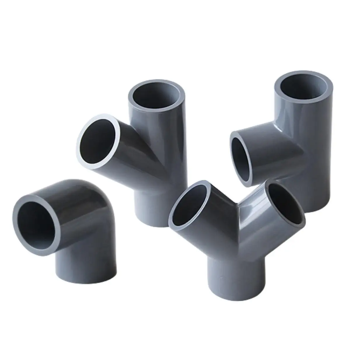 20/25/32mm Grey Straight Elbow Tee Cross Connector PVC Pipe Fittings Inside Diameter Water Pipe Adapter 3 4 5 6 Ways PVC Joints