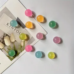 10Pcs Mixed Color Transparent Starry Sky Glitter Half Round Bead Refrigerator Photo Message Magnetic Home Decoration