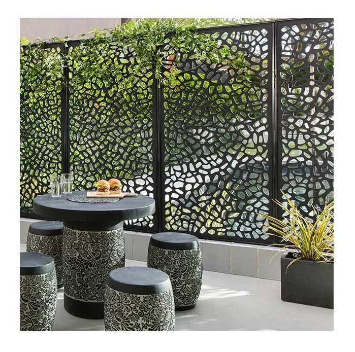 Customized stainless steel laser cutting board aluminum carved fence screen wall partition garden fence panel